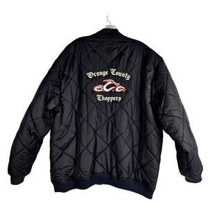Vintage Orange County Choppers Men's XL Quilted Black Jacket  Moto Motorcycle